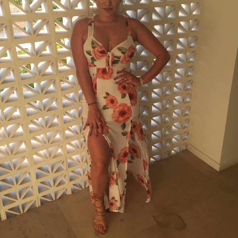 White Floral maxi dress